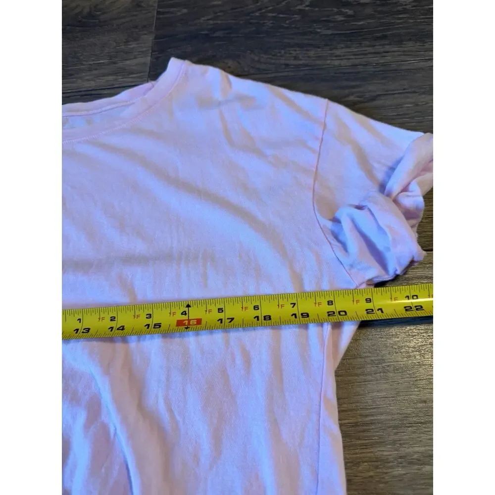 Calvin Klein Jeans Pink Tie Front Crop Tee Logo Patch Y2K Preppy Women Size L - Picture 9 of 11